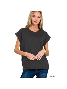 Zenana Outfitters Black Short Sleeve Crewneck Tee